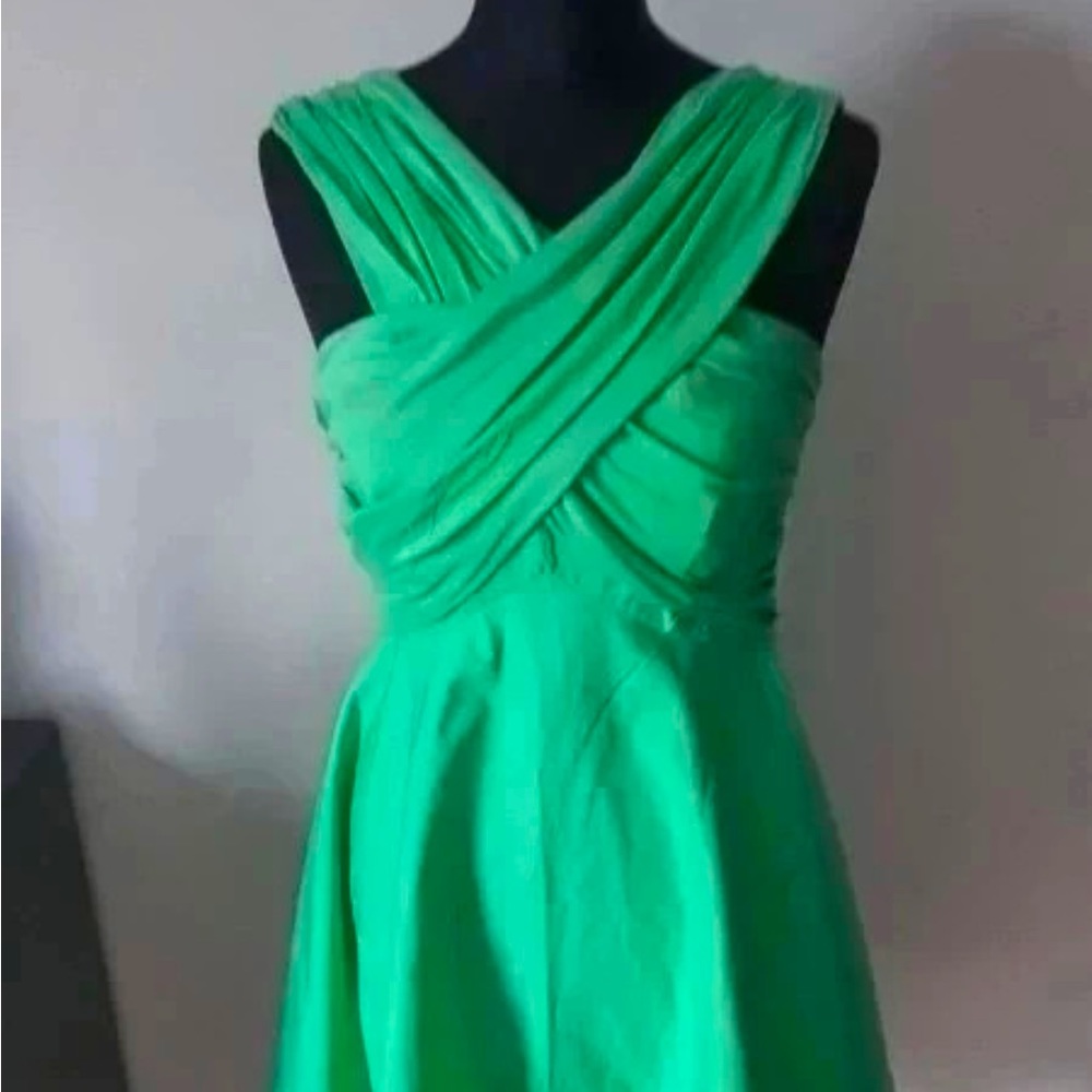 Moschino Cheap & Chic Crossover Wrapped Front Fit & Flare Dress Green